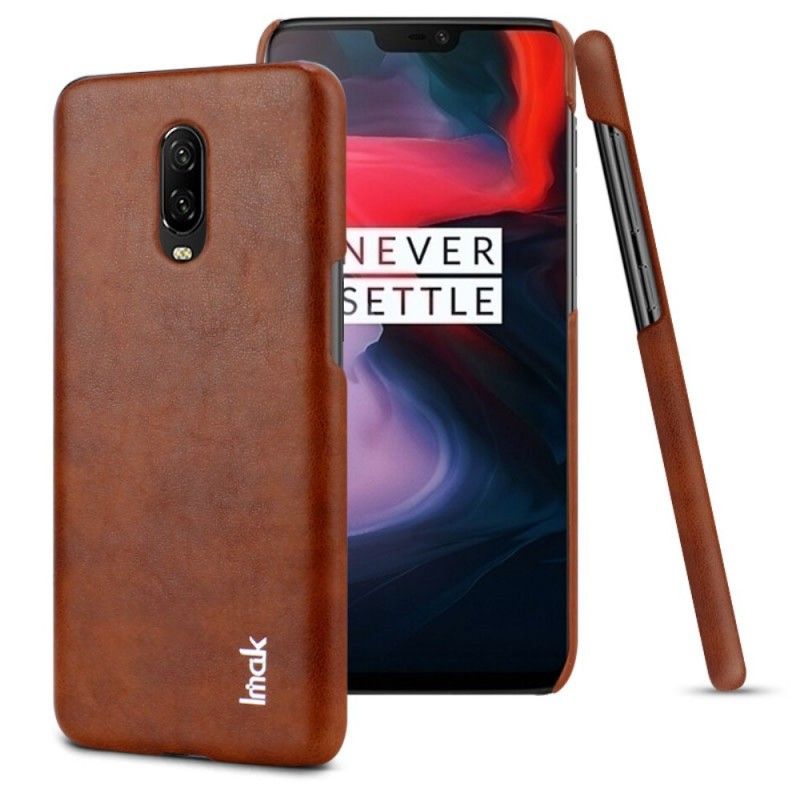 Cover OnePlus 6T Sort Imak Ruiyi Serie Læder Effekt Beskyttelse