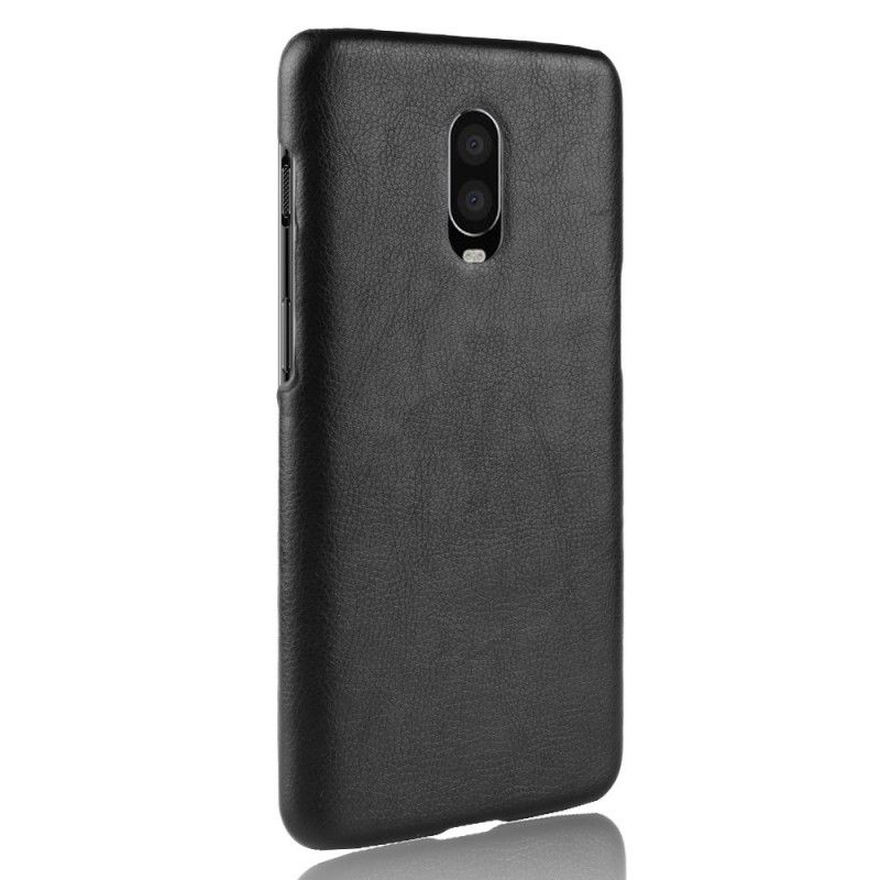 Cover OnePlus 6T Sort Ydeevne Lychee Læder Effekt