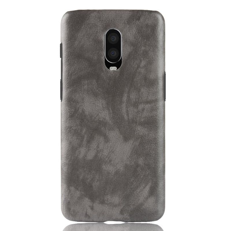 Cover OnePlus 6T Sort Ydeevne Lychee Læder Effekt