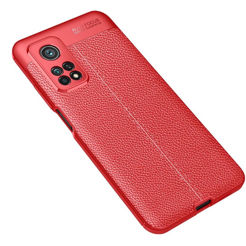 Cover for Xiaomi Mi 10T / 10T Pro Sort Dobbelt Line Lychee Læder Effekt