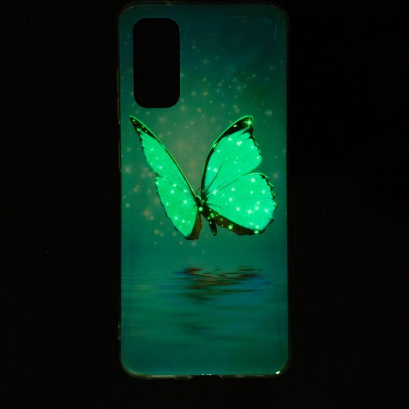 Cover Xiaomi Mi 10T / 10T Pro Fluorescerende Blå Sommerfugl