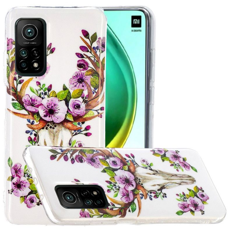 Cover Xiaomi Mi 10T / 10T Pro Fluorescerende Blomstrende Elg