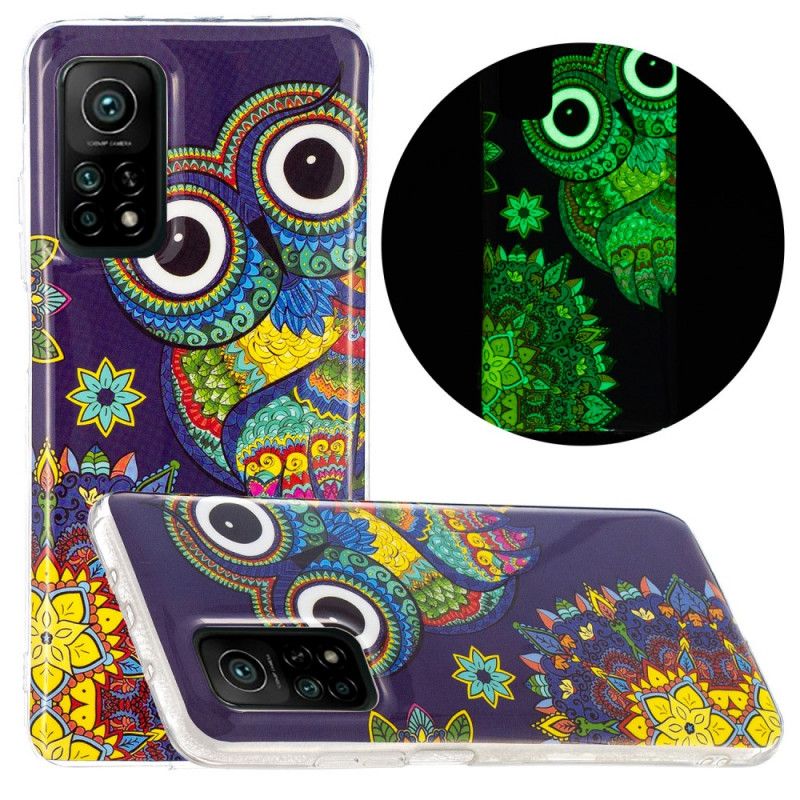 Cover Xiaomi Mi 10T / 10T Pro Fluorescerende Mandala Ugle