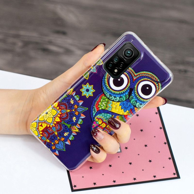 Cover Xiaomi Mi 10T / 10T Pro Fluorescerende Mandala Ugle