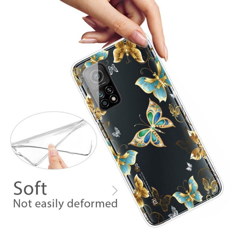 Cover Xiaomi Mi 10T / 10T Pro Guld Sommerfugle Beskyttelse