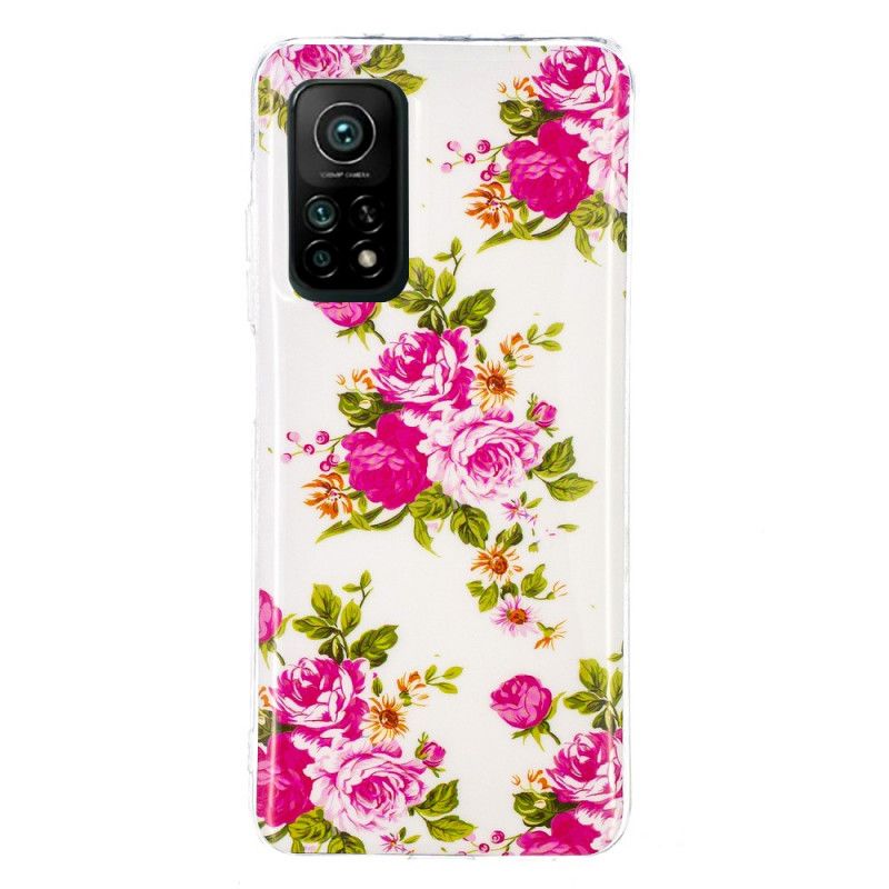 Cover Xiaomi Mi 10T / 10T Pro Mobilcover Fluorescerende Frihedsblomster