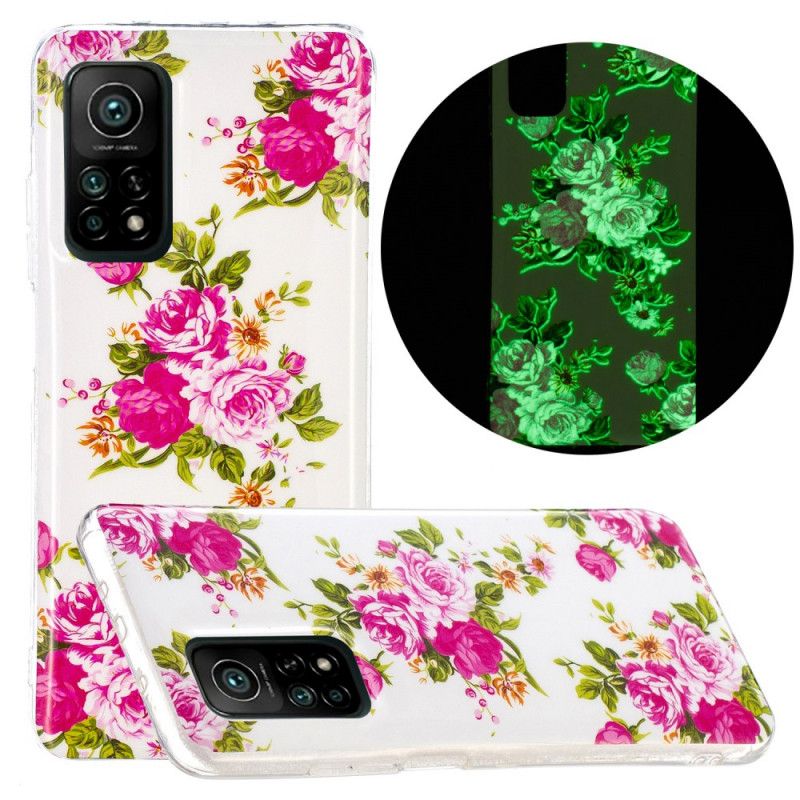 Cover Xiaomi Mi 10T / 10T Pro Mobilcover Fluorescerende Frihedsblomster