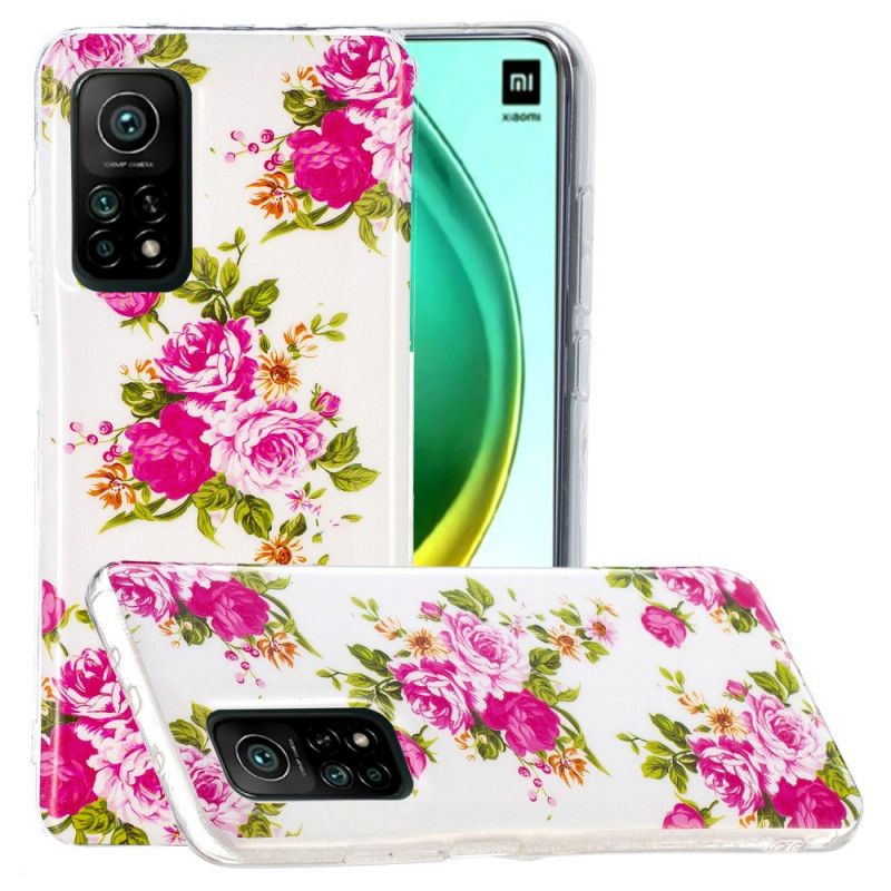 Cover Xiaomi Mi 10T / 10T Pro Mobilcover Fluorescerende Frihedsblomster