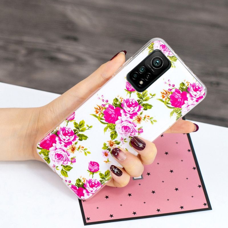 Cover Xiaomi Mi 10T / 10T Pro Mobilcover Fluorescerende Frihedsblomster