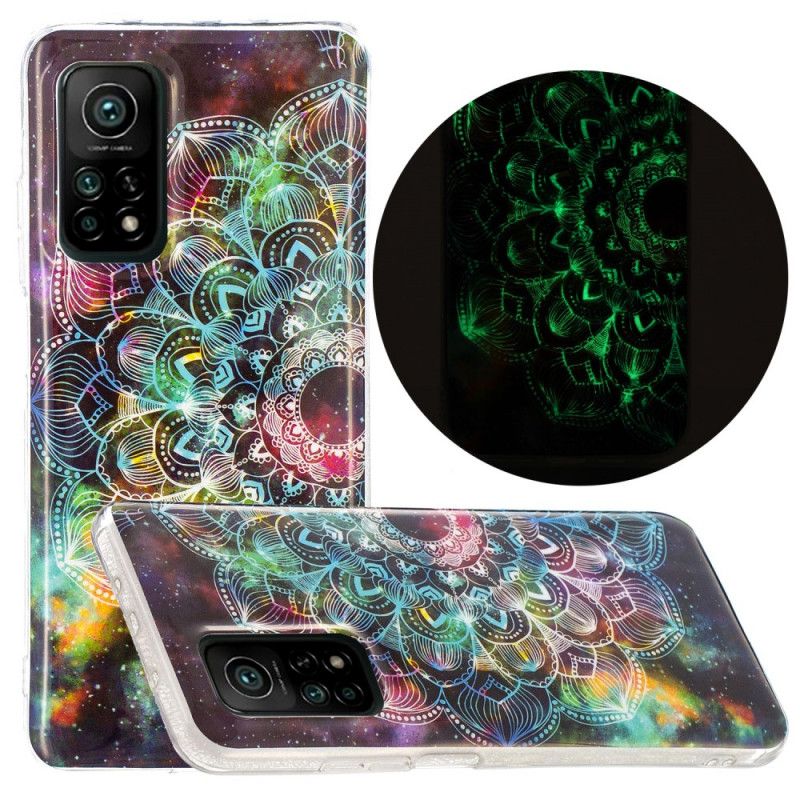 Cover Xiaomi Mi 10T / 10T Pro Sort Fluorescerende Blomsterserie