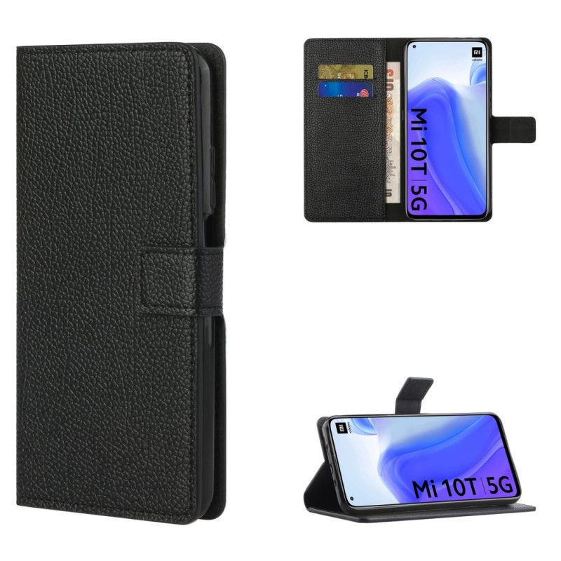 Flip Cover Læder for Xiaomi Mi 10T / 10T Pro Enkel Litchi