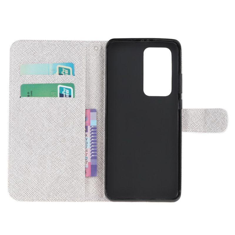 Flip Cover Læder for Xiaomi Mi 10T / 10T Pro Måneblomster Med Rem