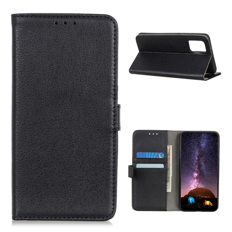 Flip Cover Læder for Xiaomi Mi 10T / 10T Pro Sort Tekstureret Litchi