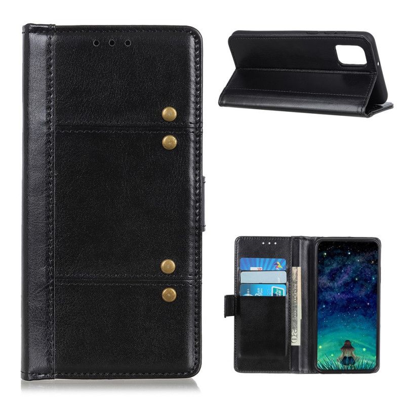 Flip Cover Xiaomi Mi 10T / 10T Pro Sort Premium Retro-Nitteversion