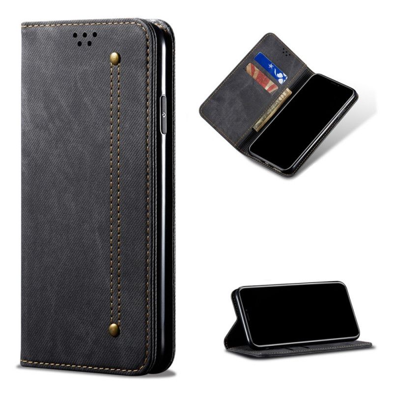 Læder Cover Xiaomi Mi 10T / 10T Pro Sort Mobilcover Jeansstof