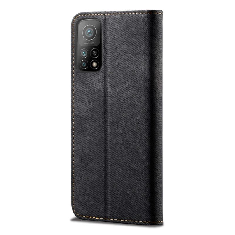 Læder Cover Xiaomi Mi 10T / 10T Pro Sort Mobilcover Jeansstof