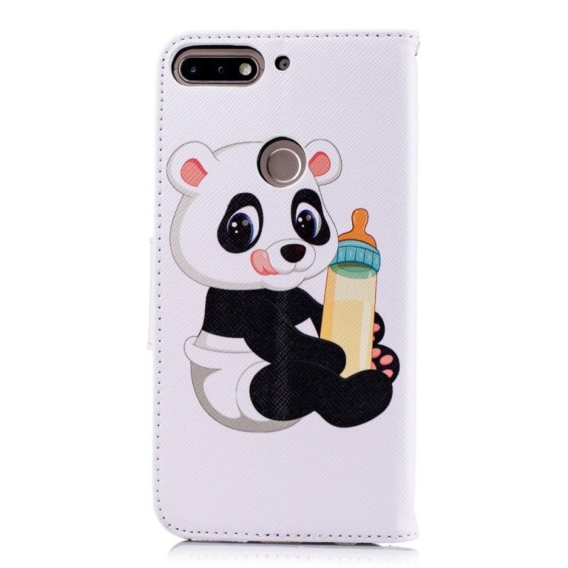 Flip Cover Huawei Y7 2018 Mobilcover Baby Panda