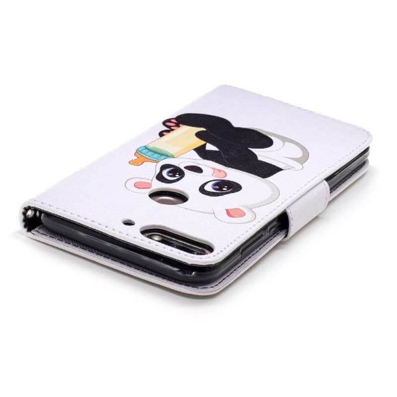 Flip Cover Huawei Y7 2018 Mobilcover Baby Panda