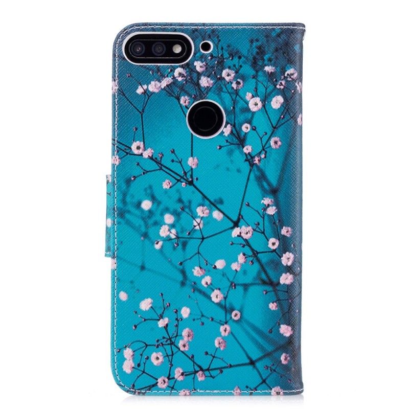 Flip Cover Huawei Y7 2018 Mobilcover Blomstrende Træ