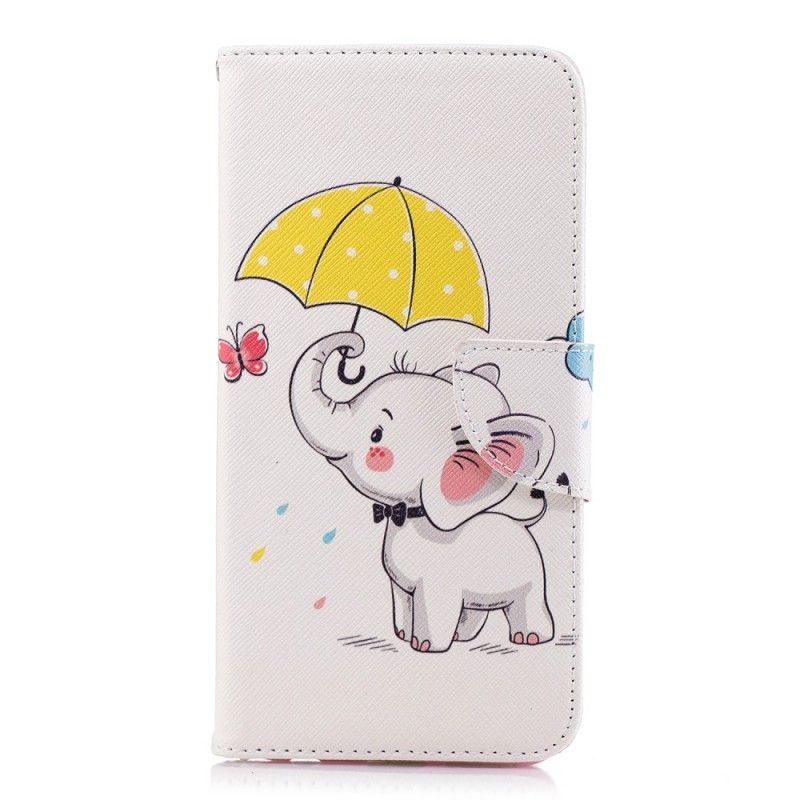 Flip Cover Læder Huawei Y7 2018 Elefant Beskyttelse