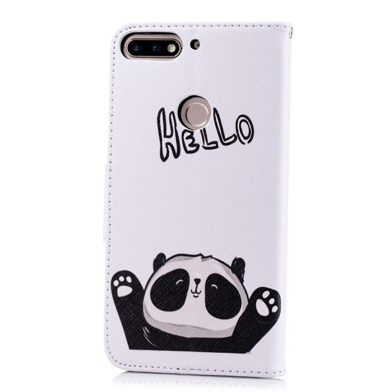 Flip Cover Læder Huawei Y7 2018 Hej Panda