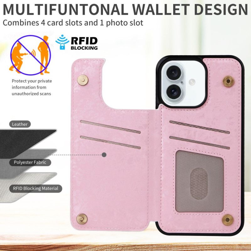 Cover iPhone 16 Plus Blomster Rfid-beskyttelse