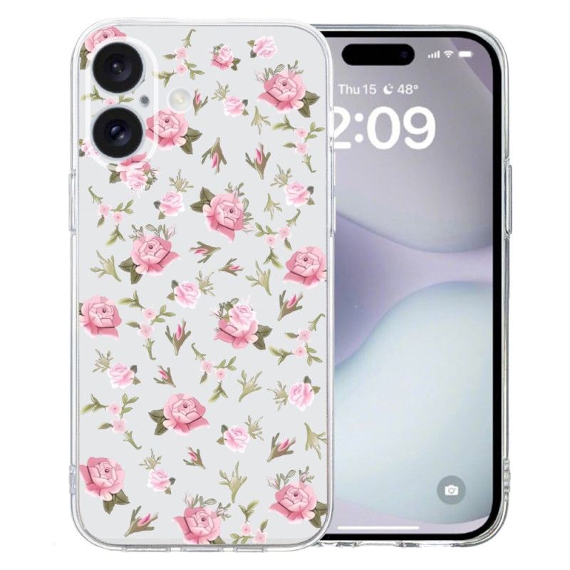 Cover iPhone 16 Plus Små Lyserøde Blomster