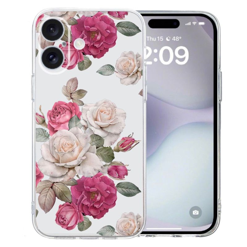 Cover iPhone 16 Plus Telefon Etui Smukke Pæoner