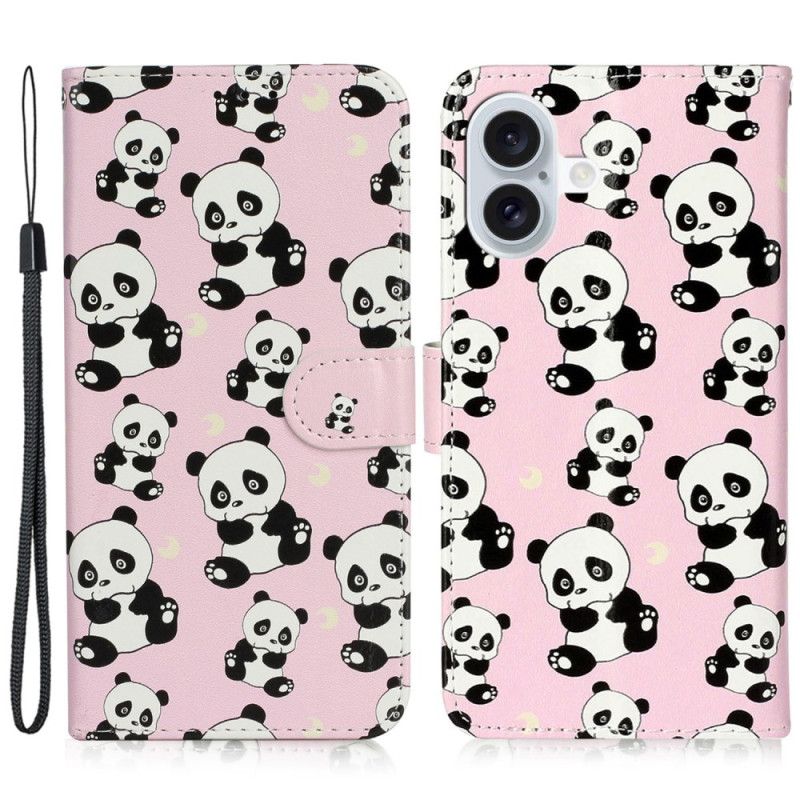 Flip Cover iPhone 16 Plus Lanyard Pandaer