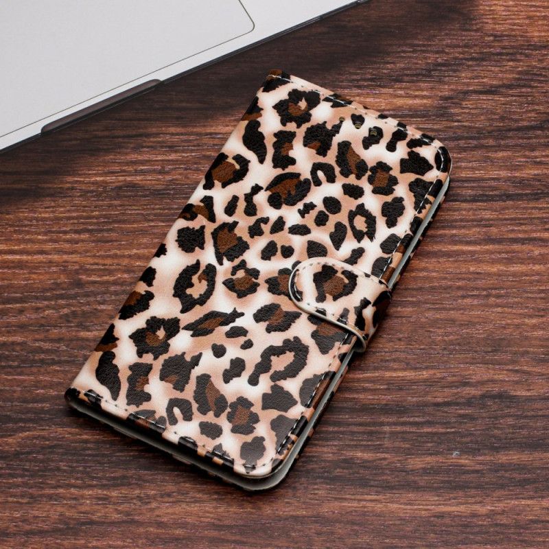 Flip Cover iPhone 16 Plus Leopardmønster Med Rem