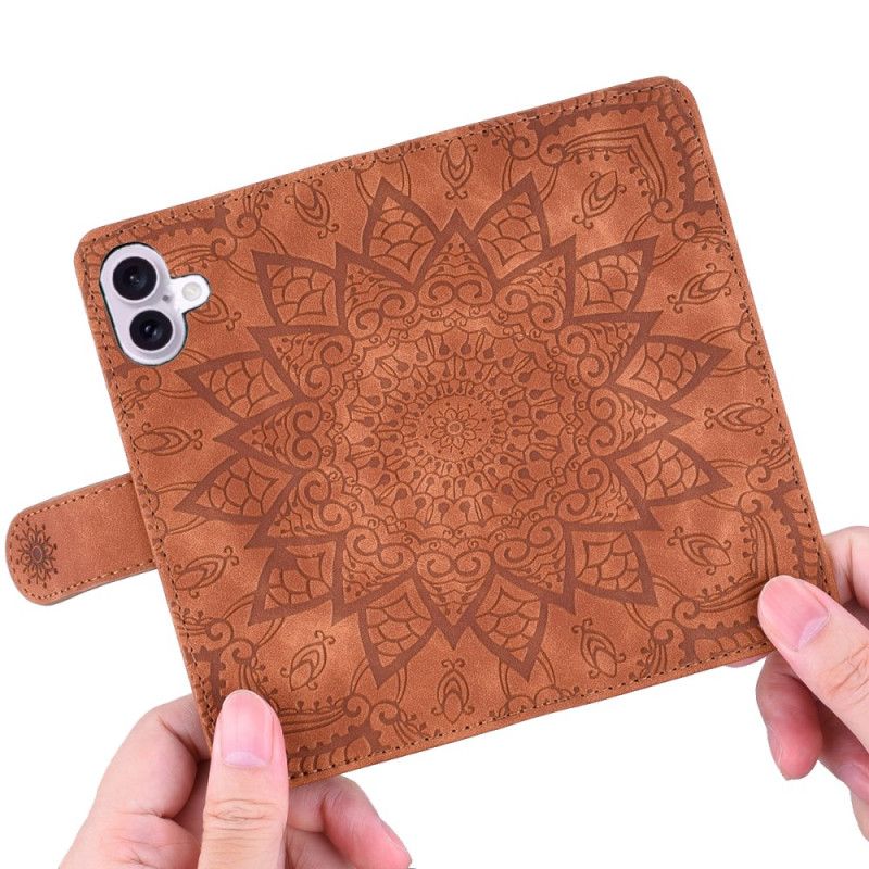 Flip Cover iPhone 16 Plus Mandala Tryk