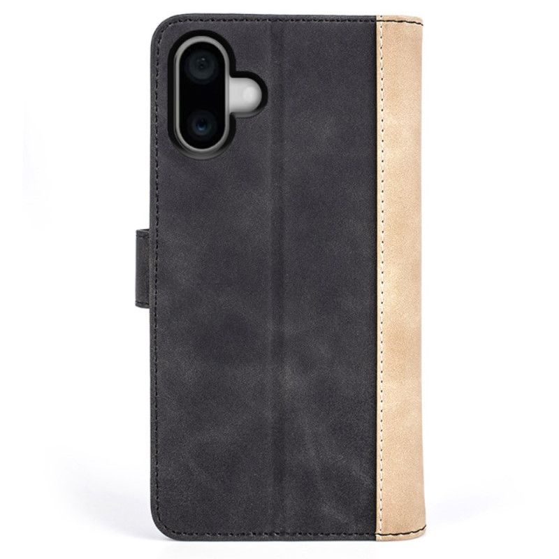 Flip Cover iPhone 16 Plus Tofarvet Design