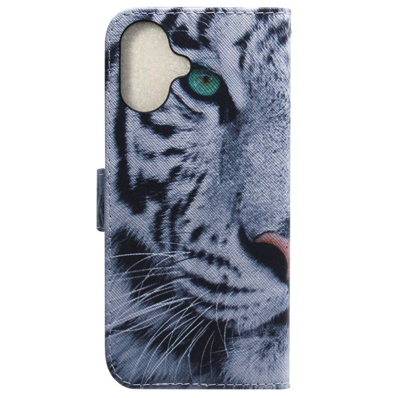 Flip Cover Til iPhone 16 Plus Hvid Tiger