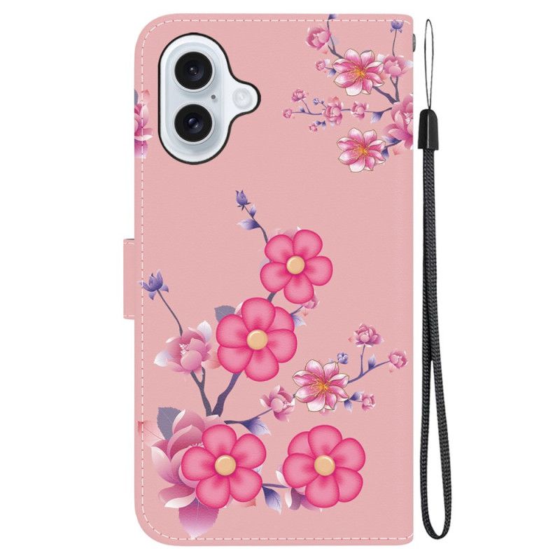 Flip Cover Til iPhone 16 Plus Sakura-rem