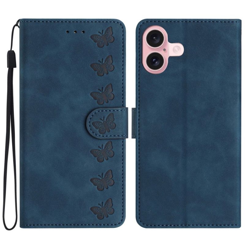 Flip Cover Til iPhone 16 Plus Sommerfuglefrise