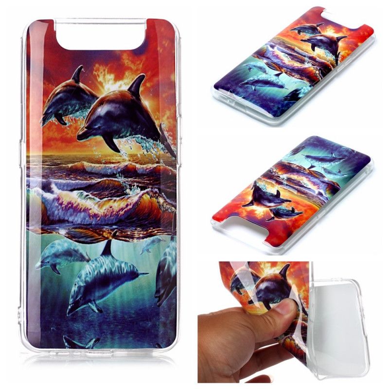 Cover for Samsung Galaxy A80 / A90 Delfiner I Naturen