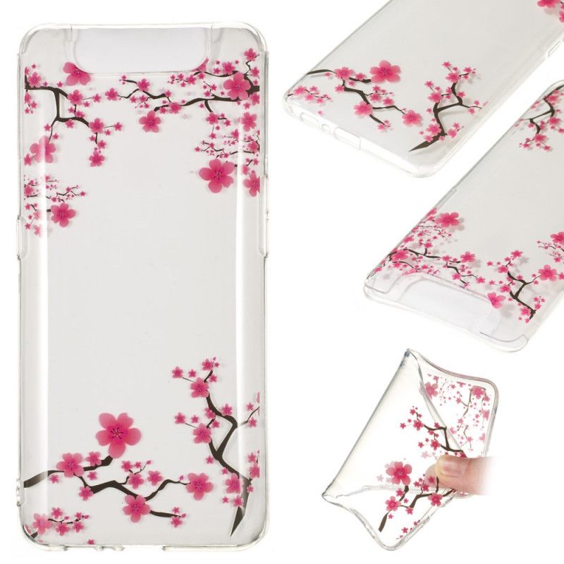 Cover for Samsung Galaxy A80 / A90 Gennemsigtigt Blomstrende Træ