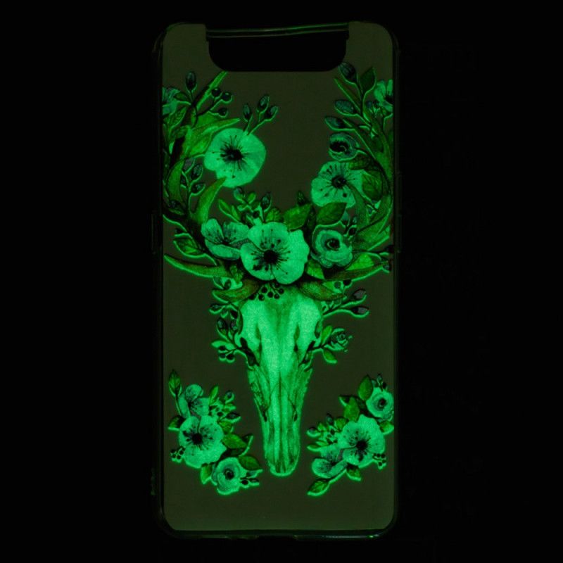 Cover Samsung Galaxy A80 / A90 Mobilcover Fluorescerende Blomstret Elg