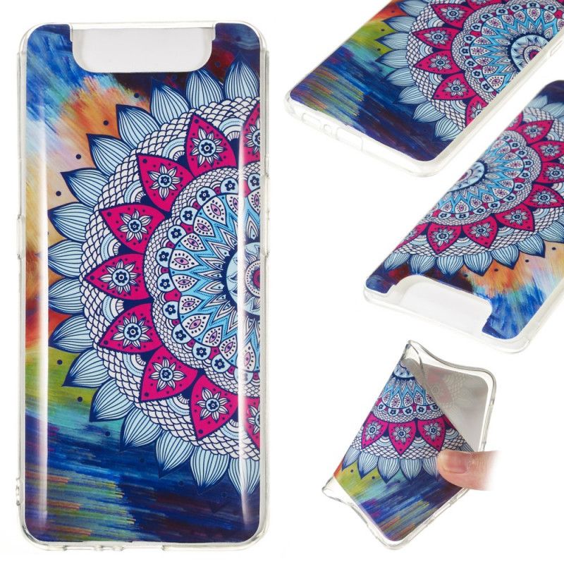 Cover Samsung Galaxy A80 / A90 Mobilcover Fluorescerende Mandala