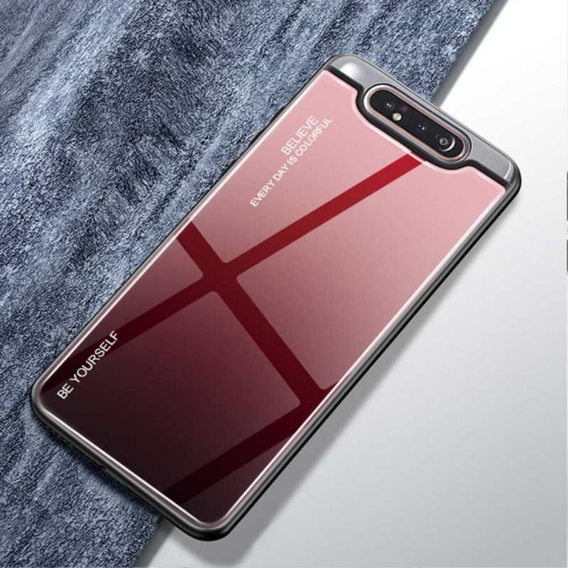 Cover Samsung Galaxy A80 / A90 Rød Vær Dig Selv Hærdet Glas