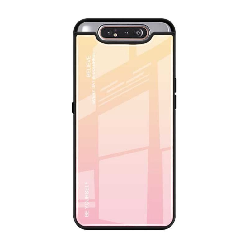 Cover Samsung Galaxy A80 / A90 Rød Vær Dig Selv Hærdet Glas