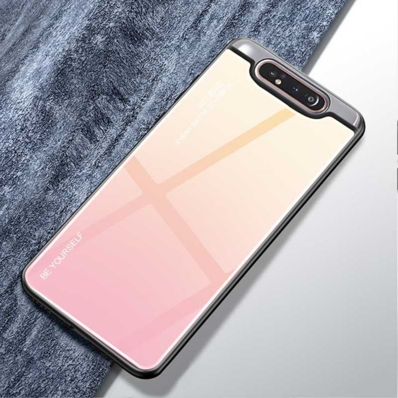 Cover Samsung Galaxy A80 / A90 Rød Vær Dig Selv Hærdet Glas