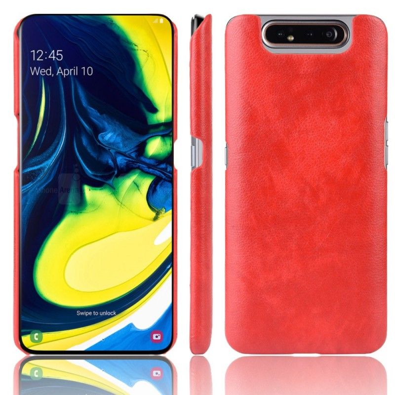 Cover Samsung Galaxy A80 / A90 Sort Lychee-Lædereffekt