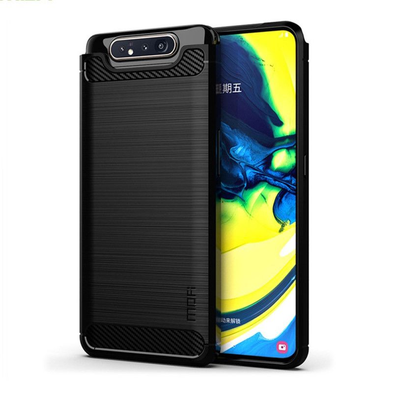 Cover Samsung Galaxy A80 / A90 Sort Mofi Børstet Kulfiber