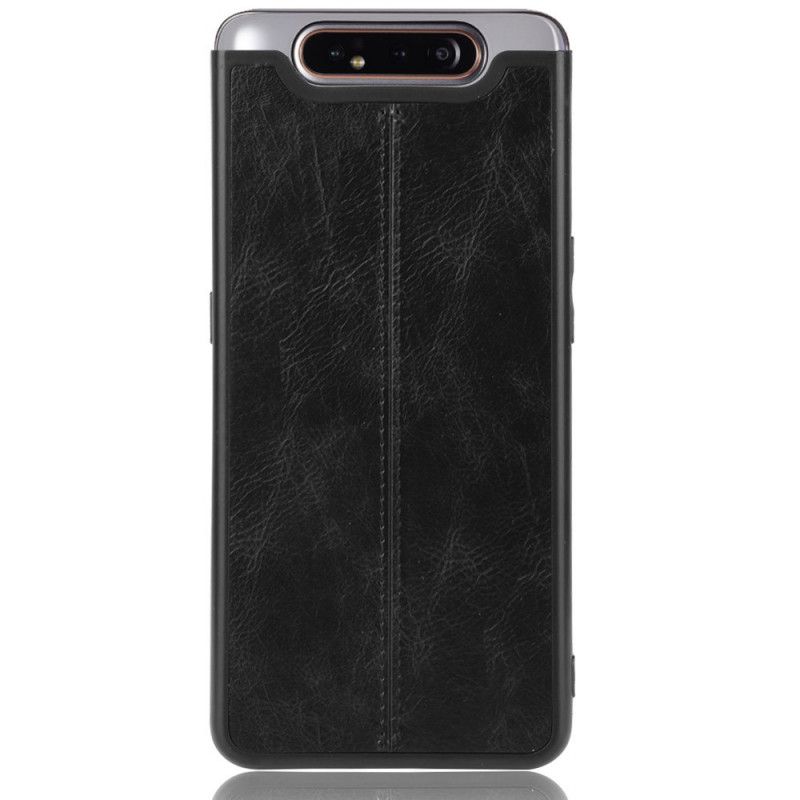 Cover Samsung Galaxy A80 / A90 Sort Syet Lædereffekt Beskyttelse