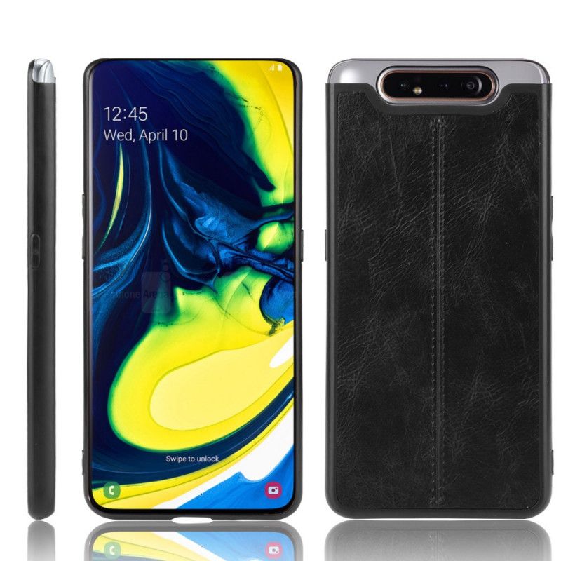 Cover Samsung Galaxy A80 / A90 Sort Syet Lædereffekt Beskyttelse