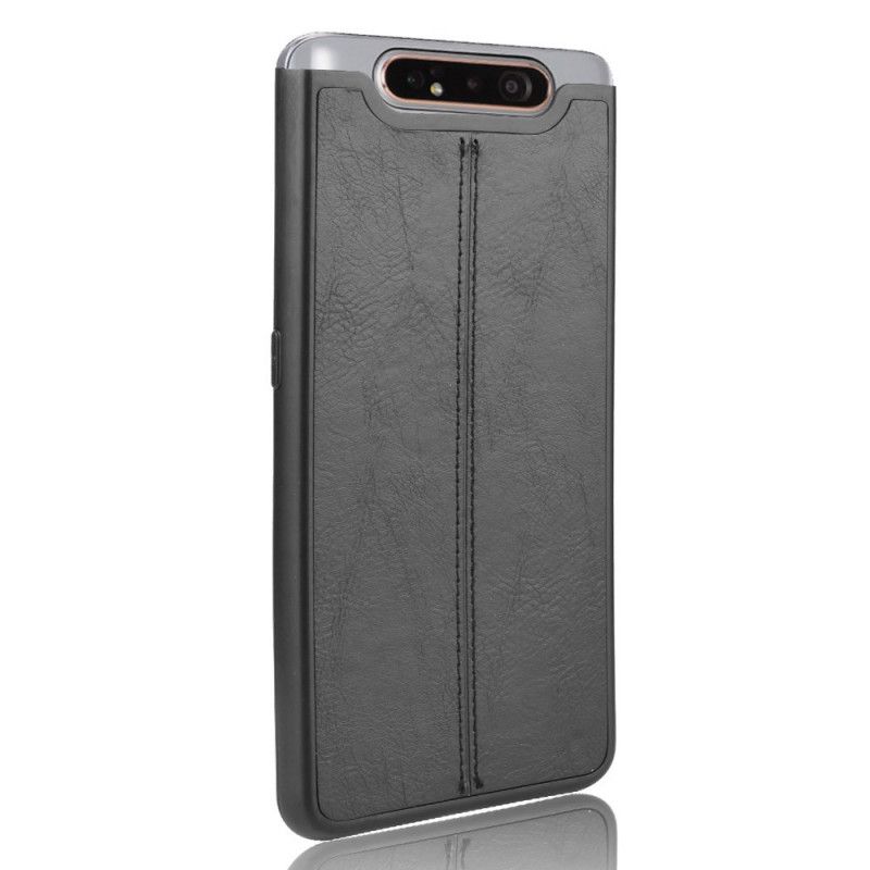 Cover Samsung Galaxy A80 / A90 Sort Syet Lædereffekt Beskyttelse