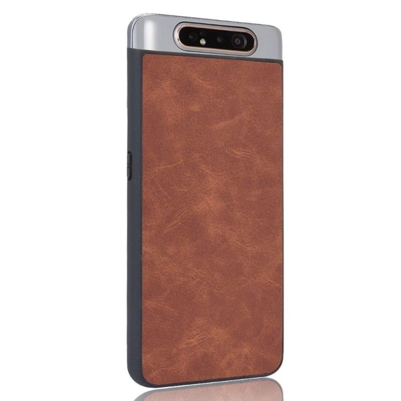 Cover Samsung Galaxy A80 / A90 Sort Vintage Look Læder Effekt Beskyttelse