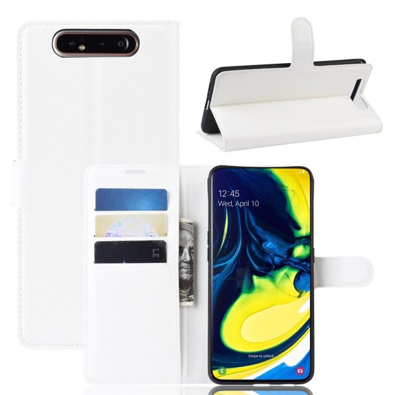 Flip Cover Læder for Samsung Galaxy A80 / A90 Sort Retro Kunstlæder