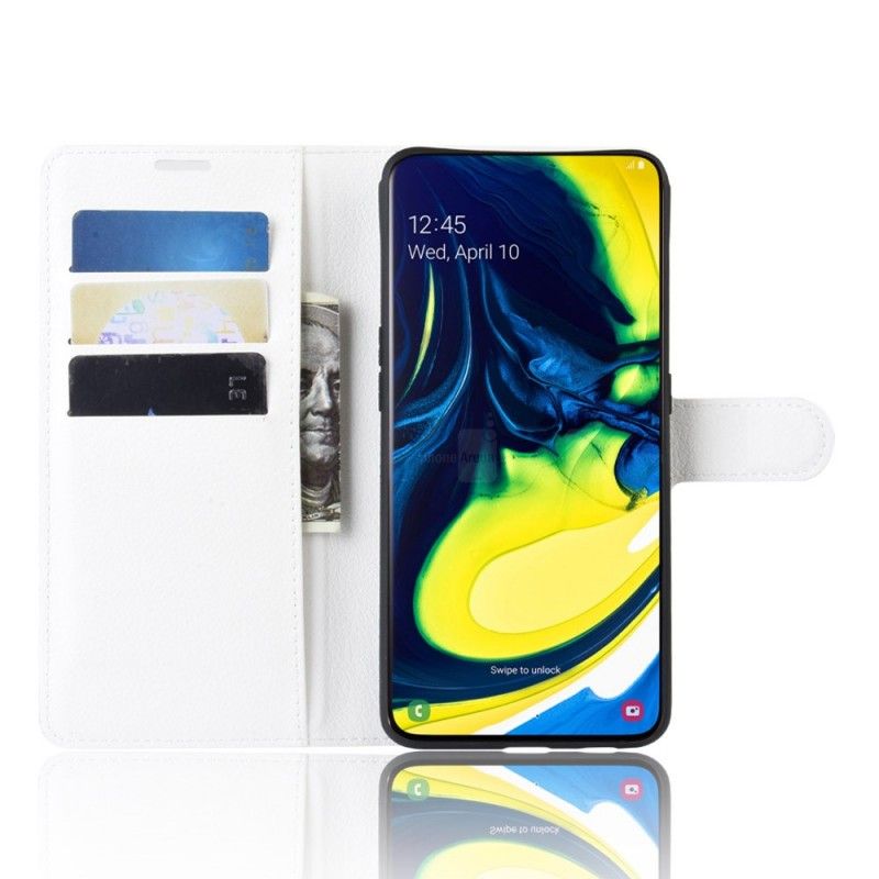 Flip Cover Læder for Samsung Galaxy A80 / A90 Sort Retro Kunstlæder